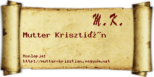 Mutter Krisztián névjegykártya