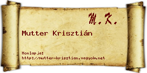 Mutter Krisztián névjegykártya